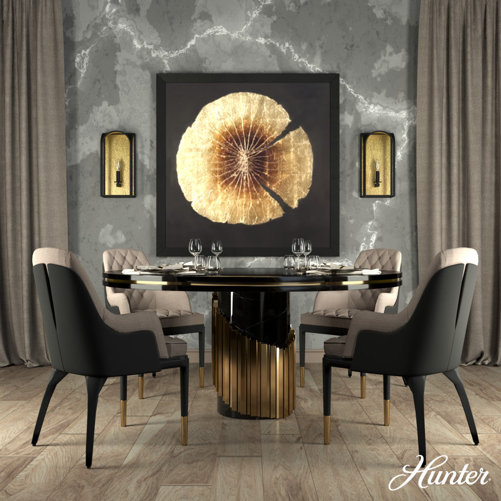 Hunter Dukestown Natural Iron, Gold Leaf 1 Light Sconce Wall