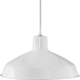 1-Light Pendant, White