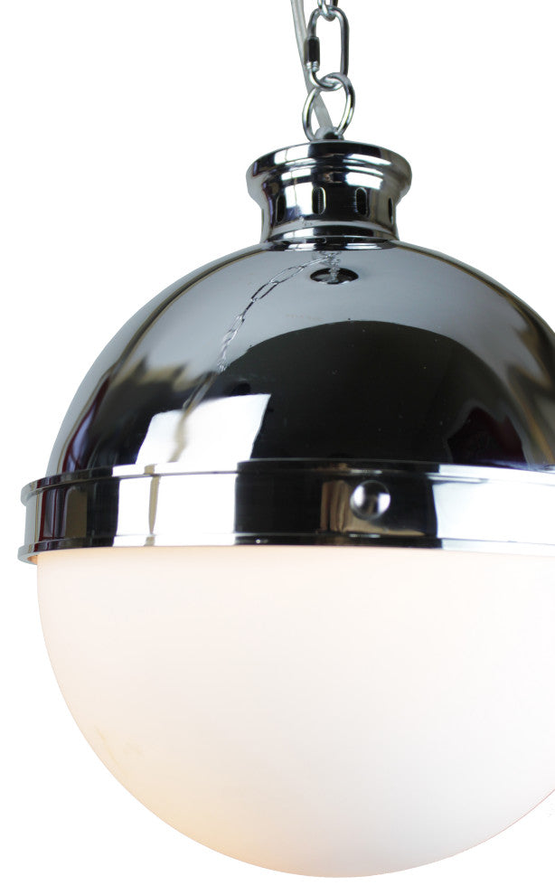 Itzen 1-Light Modern Mid Glass Globe Pendant, Chrome