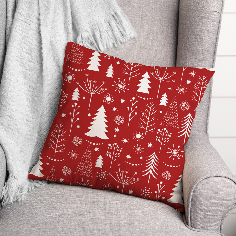 Winter Tree Pattern 4 20x20 Spun Poly Pillow