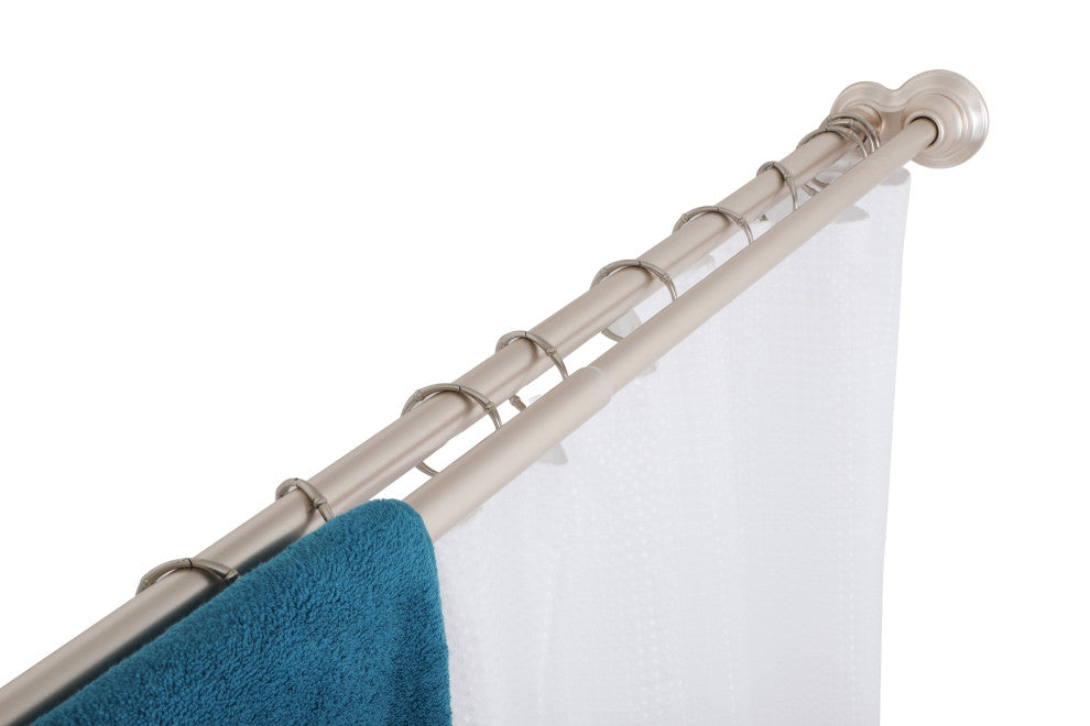 Utopia Alley Rustproof Aluminum Double Tension Straight Shower Curtain Rod 42-72, Brushed Nickel
