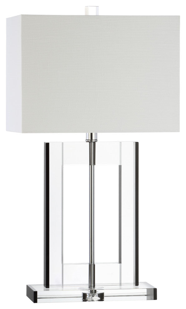Parish 26" Crystal Table Lamp, Clear and Black