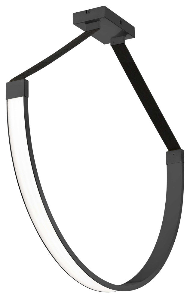 Regan Contemporary 1 Light Matte Black Black Metal Pendant