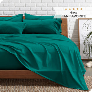Bare Home Twin & Twin XL 5-Piece Microfiber Sheet Set, Emerald, Twin