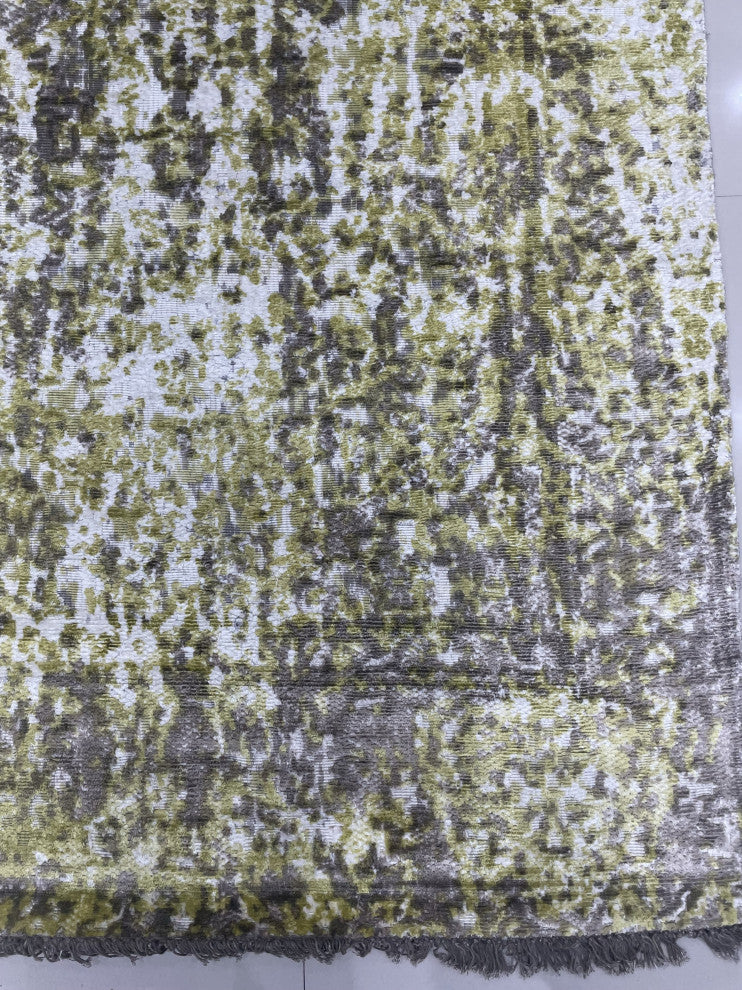 Hand-Knotted Wool Ivory/Gold Transitional Modern Modern Rug, 7' X 9'