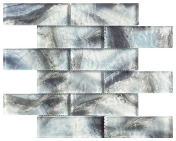 Onyx Glass Mosaics Brick Shape Tile Ocean for Walls