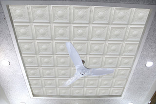 Pearl White 3D Ceiling Panels, 2'x2', 200 Sq Ft, Pack of 50