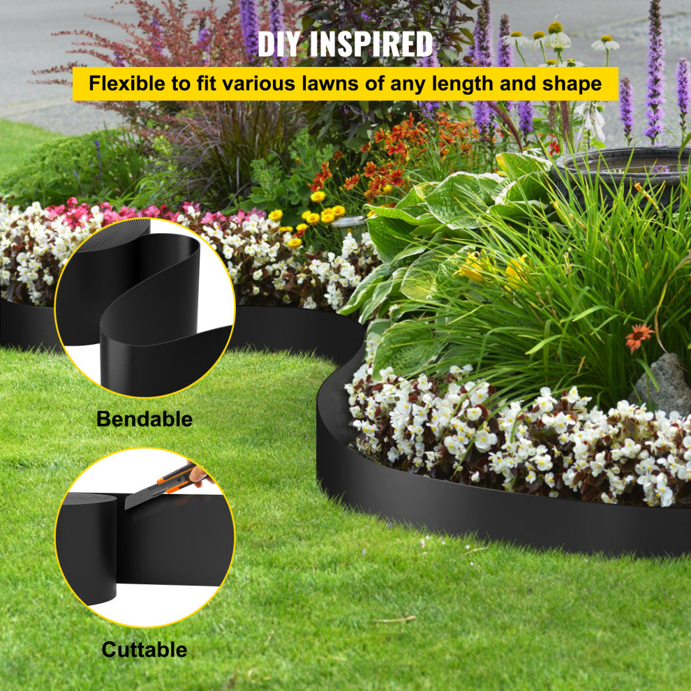 Vevor Landscape Edging Recycled HDPE Coiled Terrace Board, 80ft