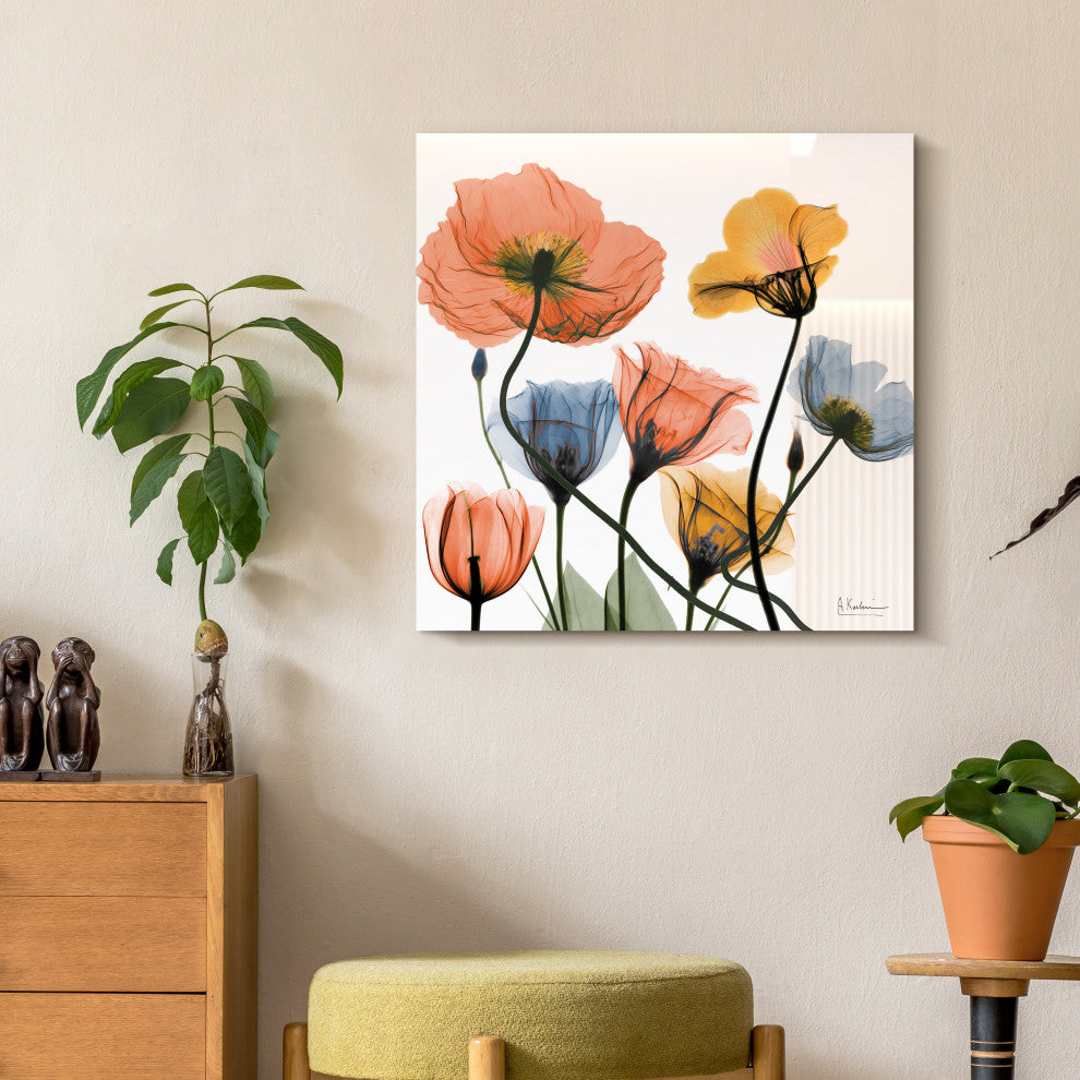 "Flowers and Ferns"Frameless Free Floating Panel Graphic Wall Art, 24"x24"