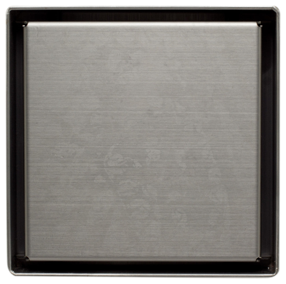 ALFI brand ABSD55B-BSS 5"x5" Square Stainless Shower Drain w/ Solid Cover