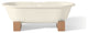 Cheviot Products Regal Cast Iron Bathtub With Wooden Base and Faucet Holes