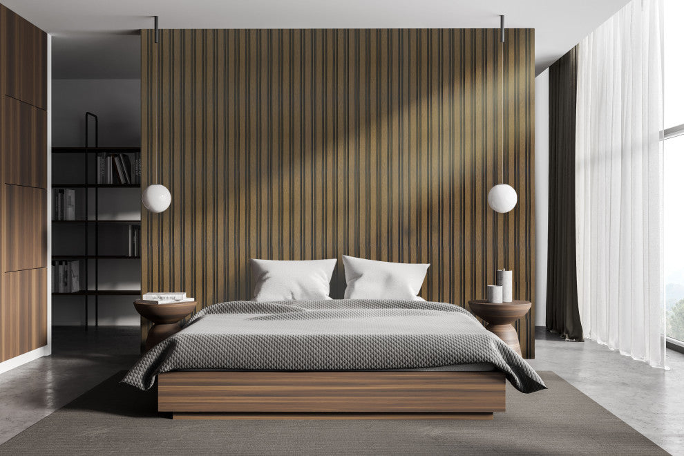 Waterproof Slat Panel, Walnut, Pack of 6