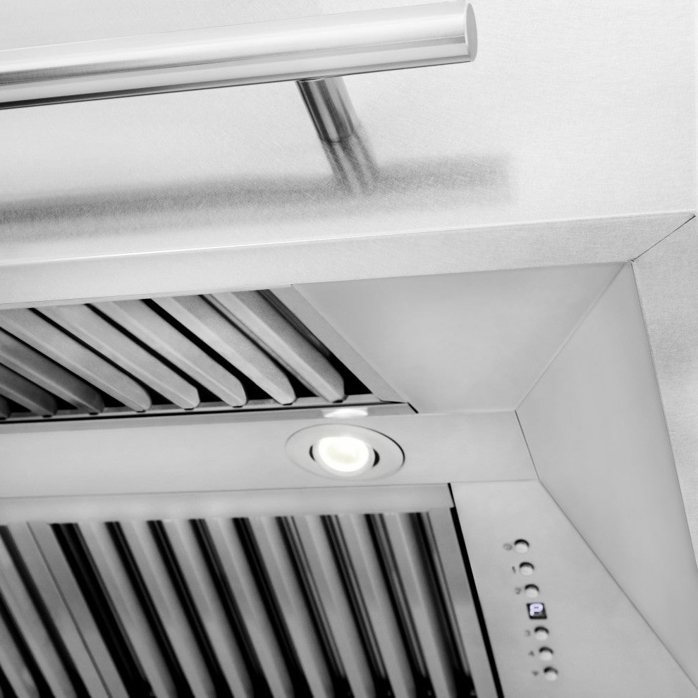 ZLINE 48 In. Wall Mount Hood, DuraSnow With Black Matte Shell, 8654SNX-BLM-48