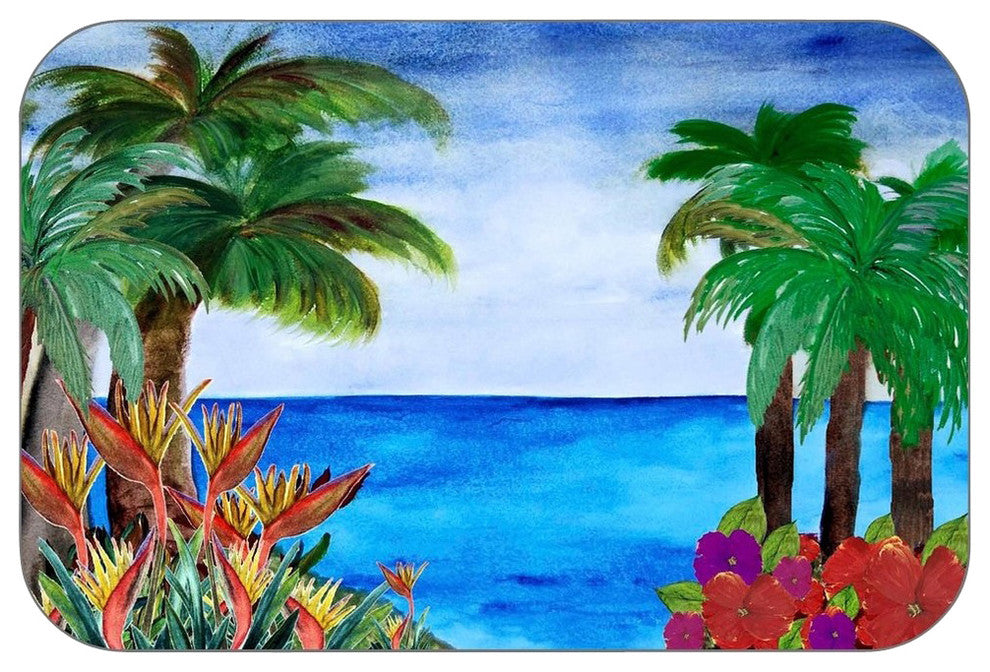 Tropical Beach Plush Bath Mat, 20"x15"