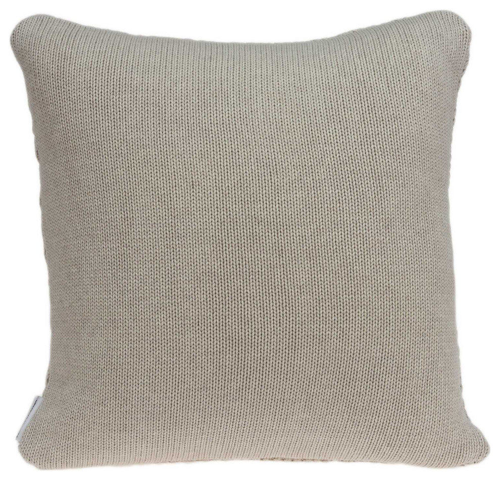 HomeRoots Square Textured Beige Accent Pillow Cover
