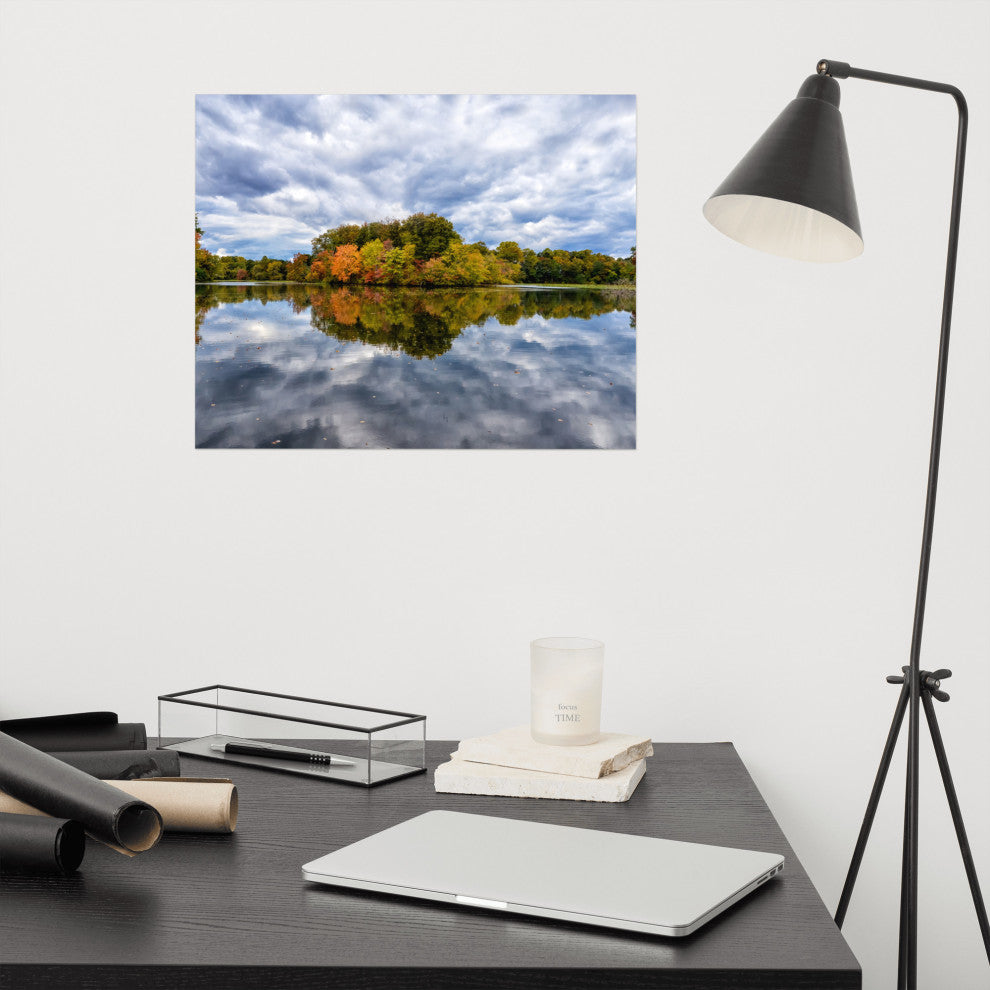 Autumn Reflections Landscape Photo Rural / Rustic Unframed Wall Art Print, 16" X 20"