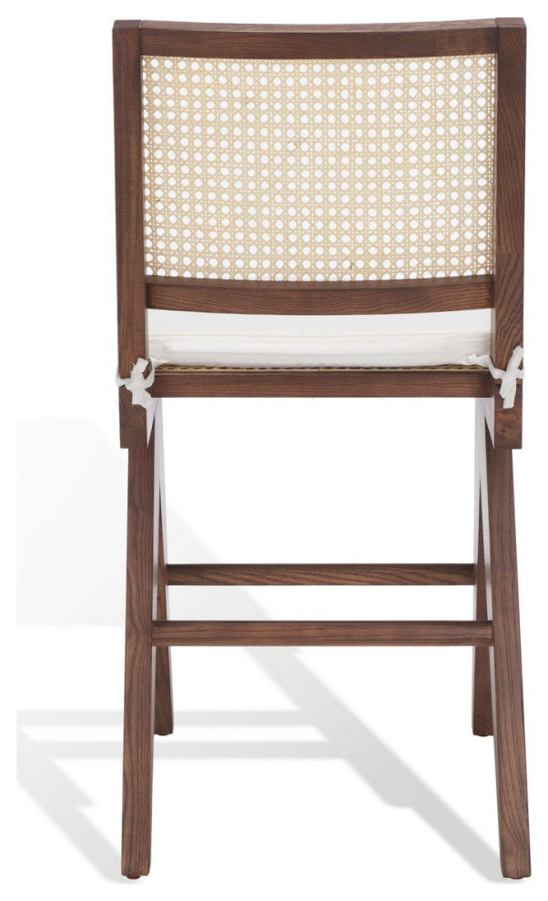 Safavieh Couture Colette Rattan Counter Stool, Walnut/Natural