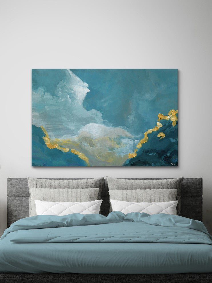 "Blue Mountain Horizon" Painting Print on Wrapped Canvas, 24"x16"
