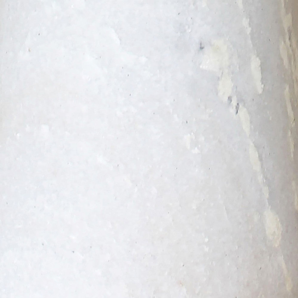 Alfie Pedestal Side Table, White and Black