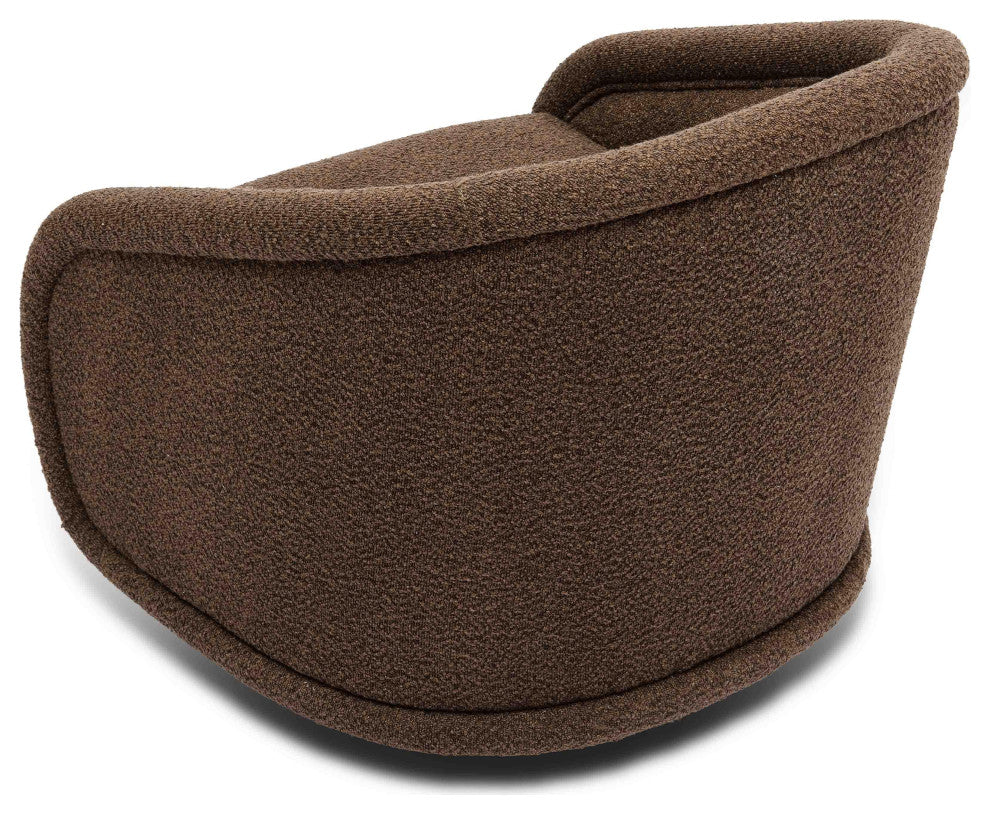 Rory Boucle Swivel Chair, Chocolate Brown