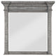 Benzara Wooden Frame Square Mirror with Tapered Moldings, Gray