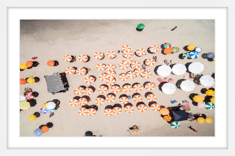 "Multicolored Umbrellas" Framed Painting Print