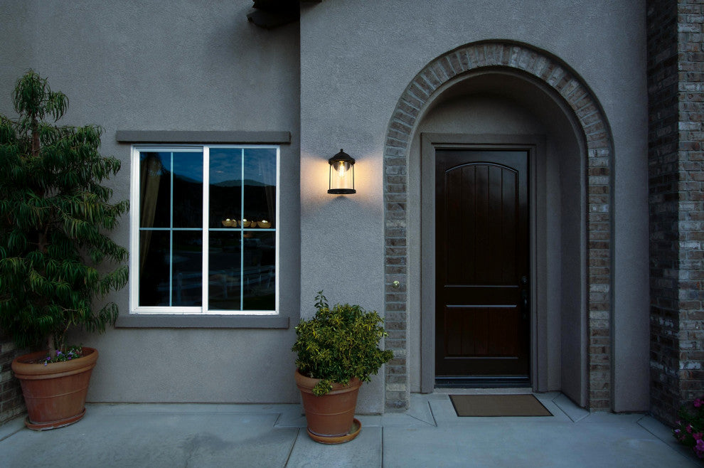 Home Living 7" Outdoor Wall Sconce, Black