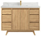 Madison Teak 48 Single Sink Bath Vanity in Light Natural 2" Calacatta Laza