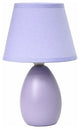 Simple Designs Mini Egg Oval Ceramic Table Lamp, Purple