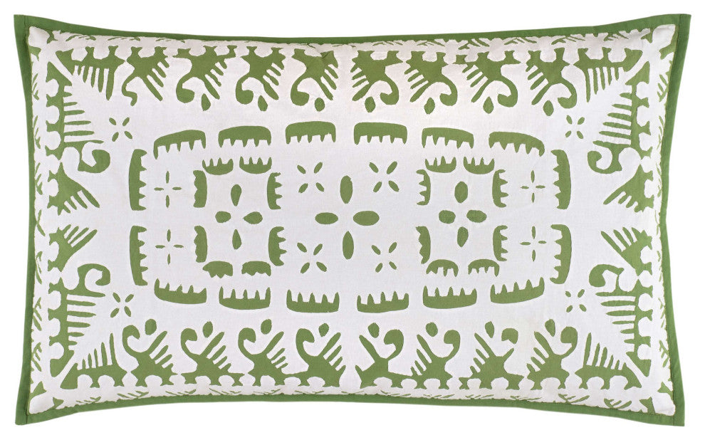 Knight Wood Cutwork Olive Sham, Standard