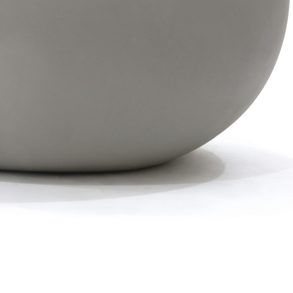 Ikaria 42" Egg-Shape Concrete Coffee Table, Space Grey