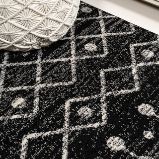 Aksil Moroccan Beni Souk Area Rug, Black/Cream, 3 Ft. X 5 Ft.