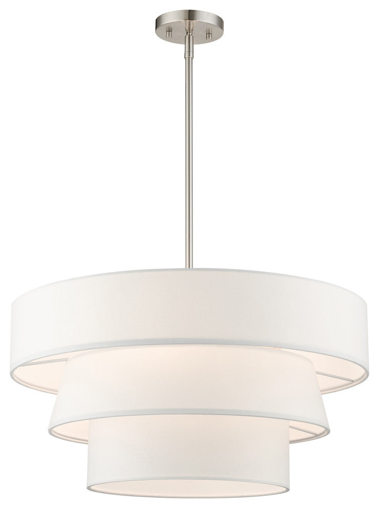 Livex Lighting Warrenville 4-Light Brushed Nickel Pendant Chandelier