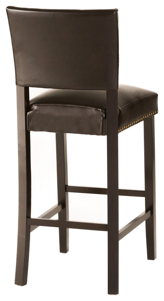 William Contemporary Bonded Leather Barstools, Set of 2