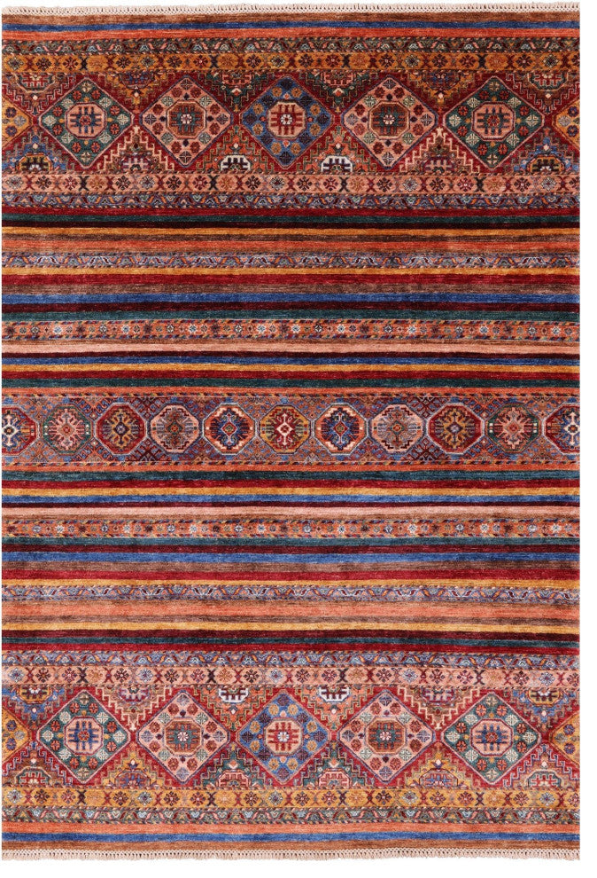 5' 7" X 7' 10" Khorjin Super Kazak Handmade Rug Q7443
