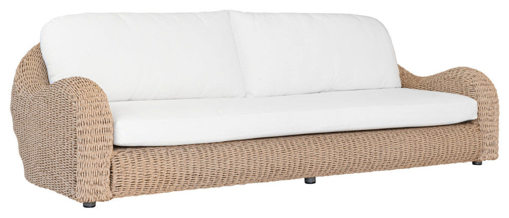 Katalina 3-Piece Patio Poly Hyacinth Conversation Set With White Cushions