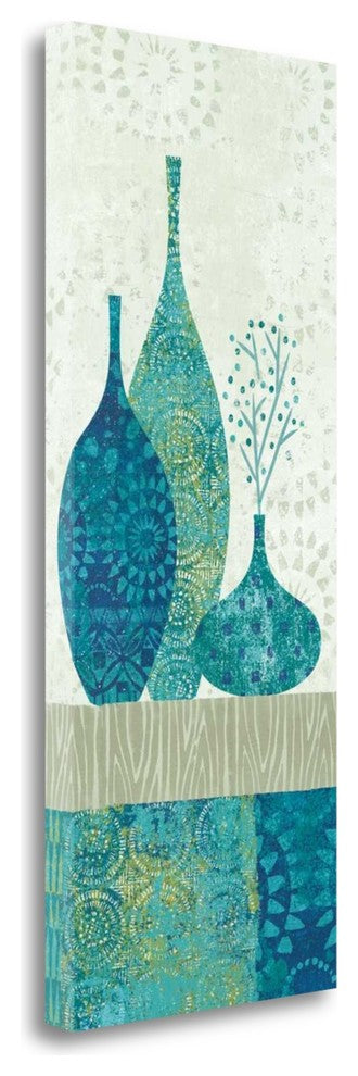 "Blue Spice Stripe Panel II" By Wild Apple Portfolio, Gallery Wrap Canvas