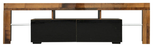 Vintage TV cabinet wood TV benches with black finish