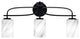 Cavella 3 Light Bath Bar, Matte Black Finish, 4" Onyx Swirl Glass