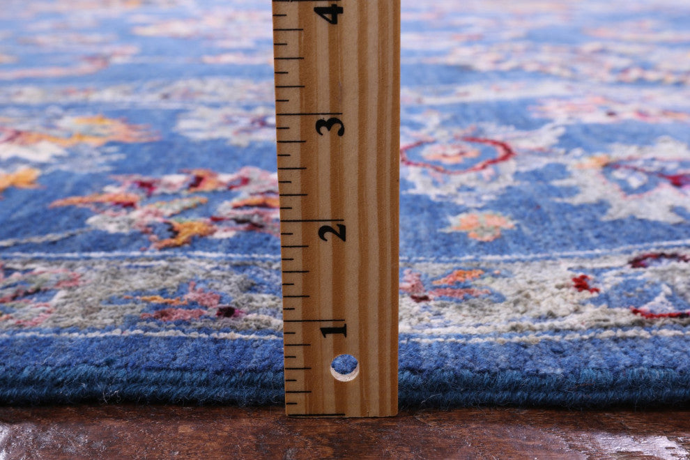 9' 1" X 11' 11" Wool and Silk Persian Hand Knotted Rug Q12089