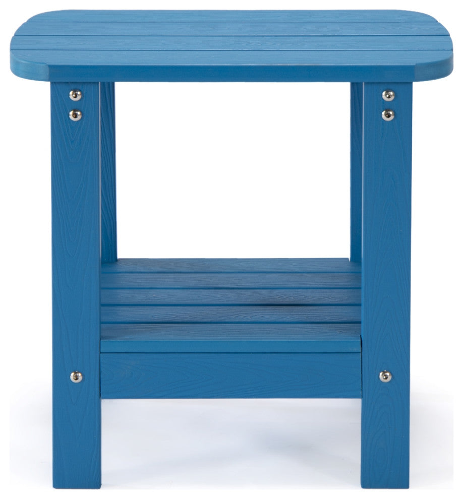 Inspired Home Daylan Outdoor Table, Weather Resistant, Blue