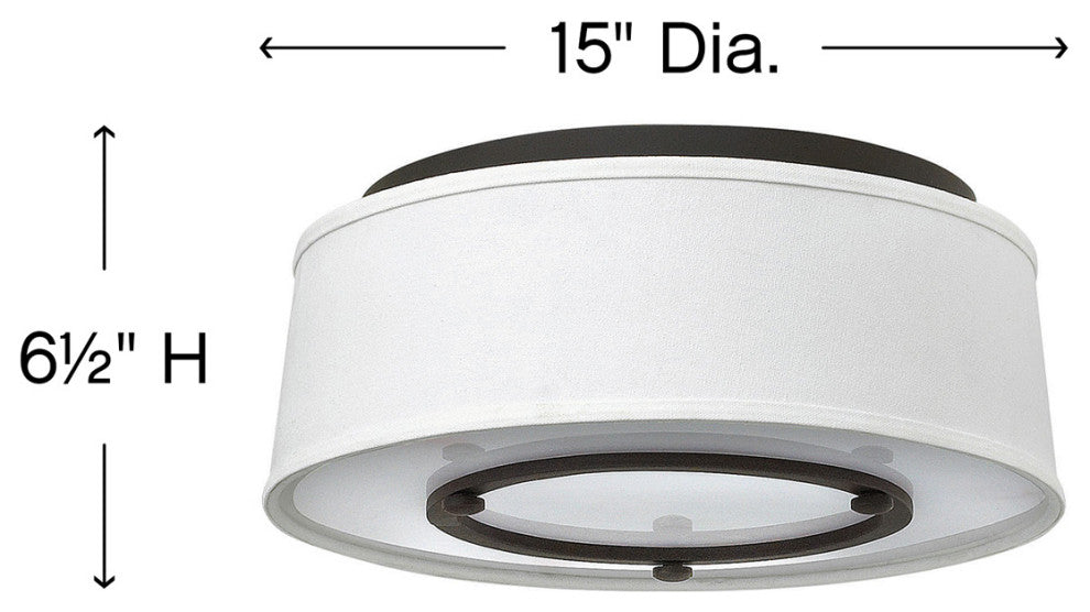 Hinkley Harrison Medium Flush Mount, Buckeye Bronze