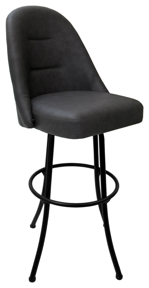 Swivel Counter 26" 30" Extra Tall 34" Metal Bar Stool M-235, Grey Vinyl - Black