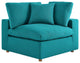 Teal Commix Down Filled Overstuffed 5 Piece Sectional Sofa Set