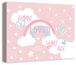 How Loved Pink Rainbow 20x16 Canvas Wall Art