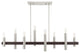 Livex Lighting Helsinki 8 Light Brushed Nickel, Bronze Accents Linear Chandelier