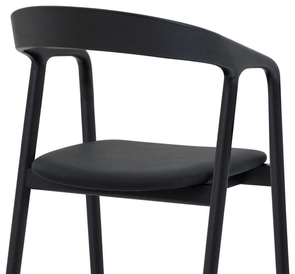 Pasadena Apache 5-Piece Oval Dining Set, Natural Black Oak Finish Faux Leather