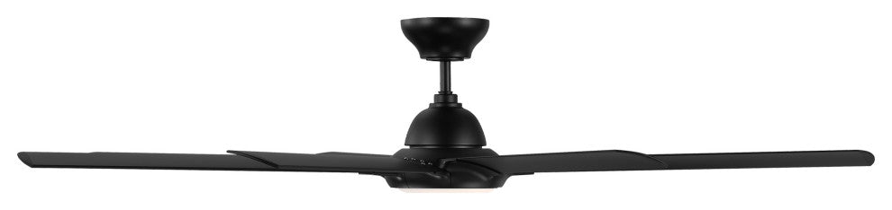 Hydra 80" Indoor/Outdoor 8-Blade Smart Ceiling Fan, Matte Black, 3500K Light Kit