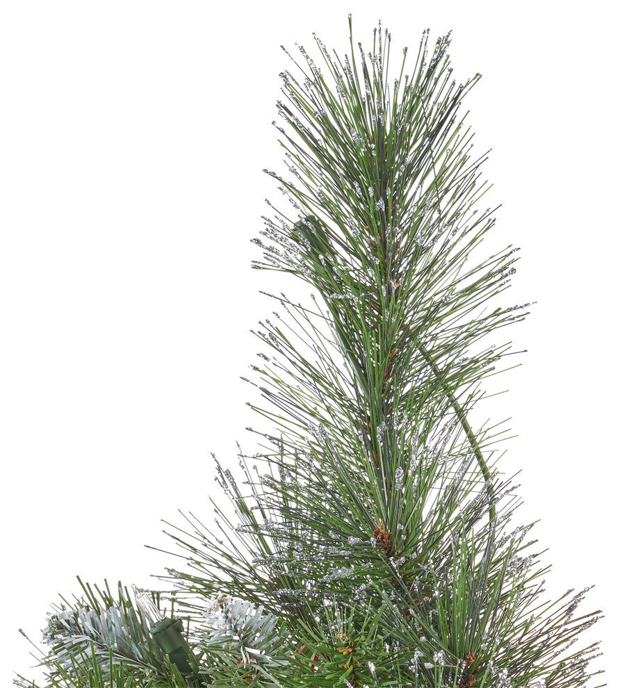 9' Mixed Spruce Artificial Christmas Tree, Pre-Lit Clear