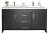 Olivia 60" Double Sink Freestanding Bathroom Vanity Set, Matte Black